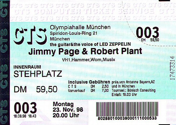 Olympiahalle: Jimmy Page & Robert Plant München