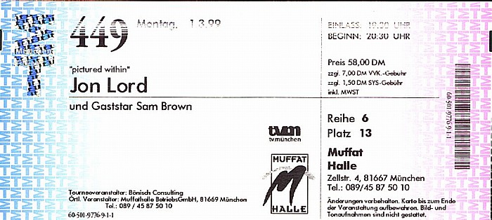 München Muffathalle: Jon Lord und Band