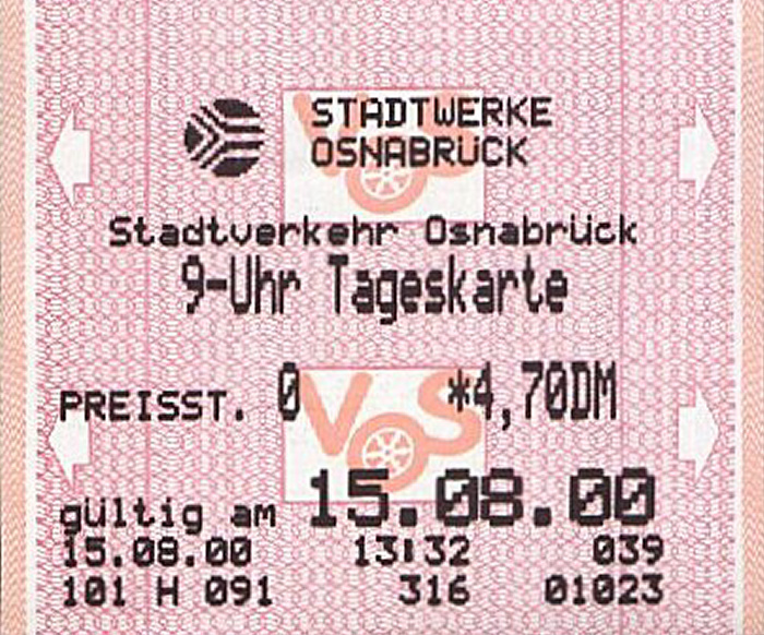 Osnabrück 9-Uhr-Tageskarte
