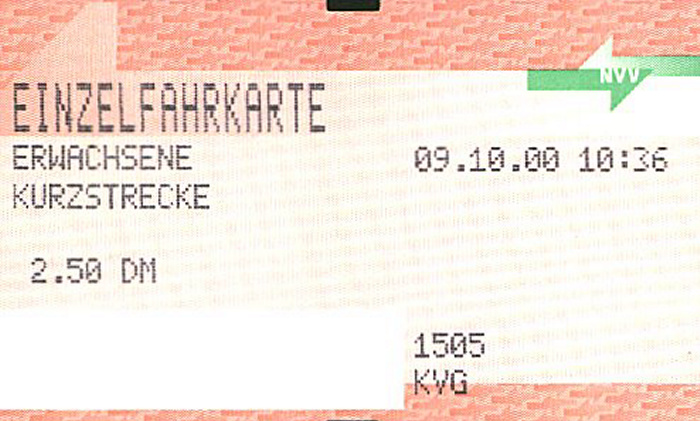 Kassel Einzelfahrkarte Kurzstrecke