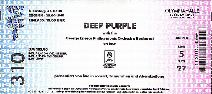 Olympiahalle: Deep Purple With The Romanian Philharmonic Orchestra München