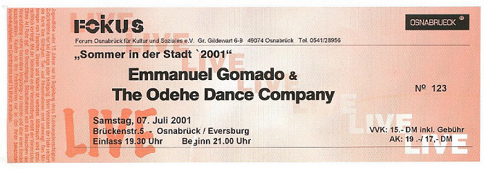 Osnabrück Landfahrerplatz: Emmanuel Gomado & The Odehe Dance Company