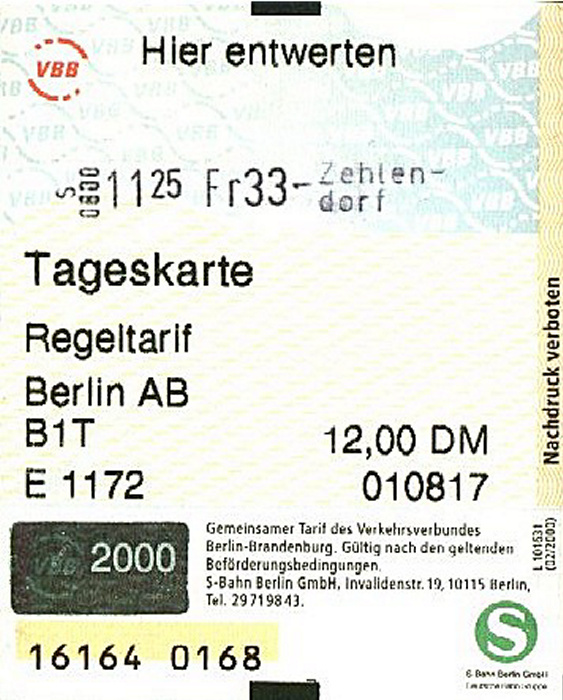 Berlin Tageskarte VBB