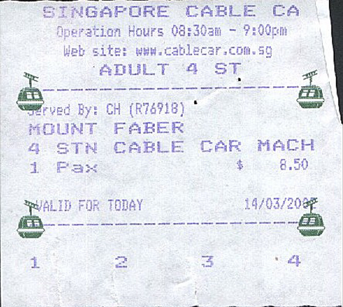 Singapur Cable Car Mount Faber - Sentosa Island (und zurück)