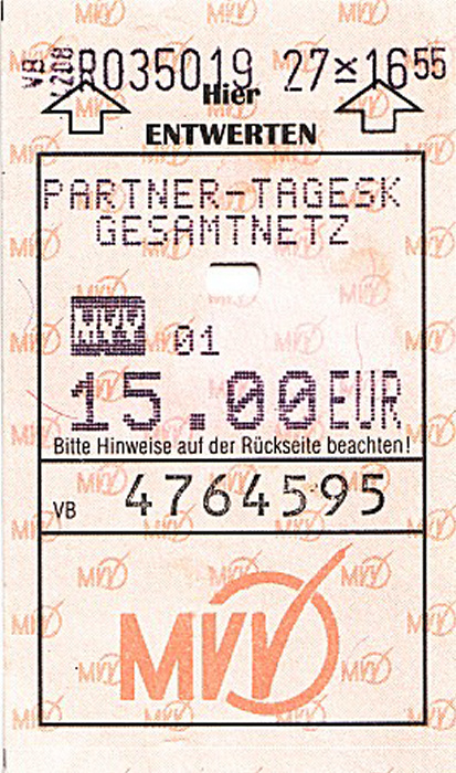München MVV-Partner-Tageskarte Gesamtnetz
