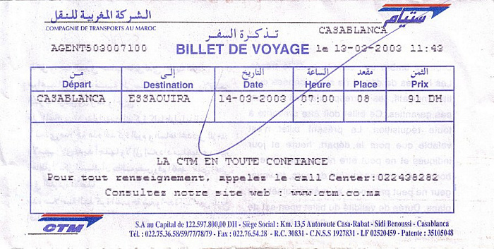 Busticket Casablanca - Essaouira