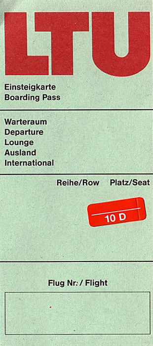 Bordkarte Flug Agadir - München