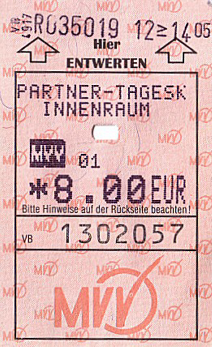 München MVV-Partner-Tageskarte Innenraum