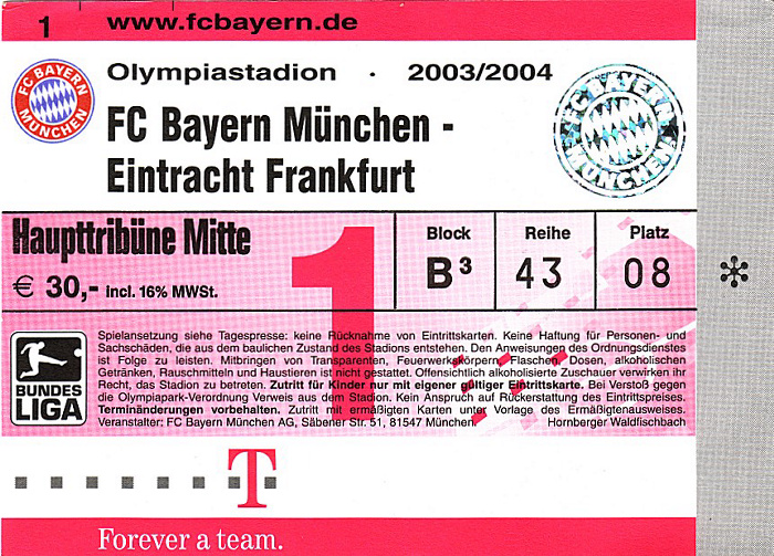 Olympiastadion: Bundesligaspiel FC Bayern München - Eintracht Frankfurt