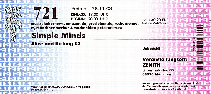 München Zenith: Simple Minds Zenith Kulturhalle