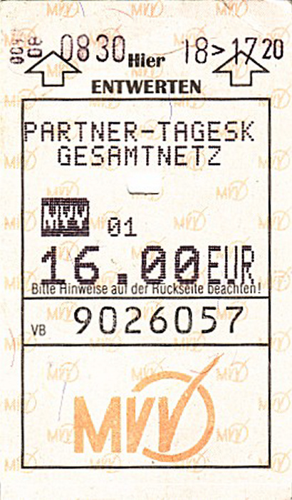 München MVV-Partner-Tageskarte