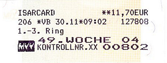 München MVV-Wochenkarte 3 Ringe