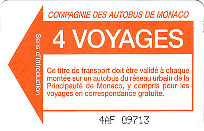 Monaco 4-Fahren-Busfahrkarte