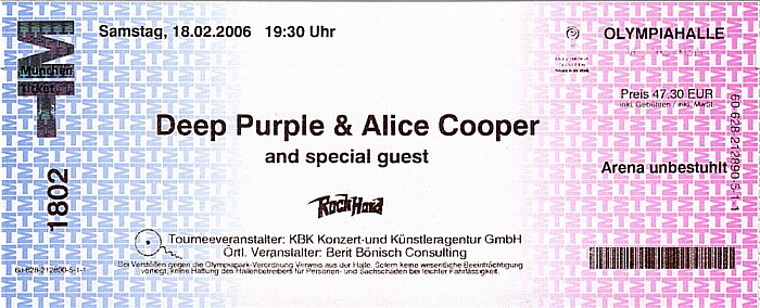 Olympiahalle: Deep Purple (+ Alice Cooper) München