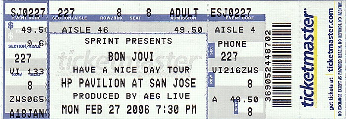 San Jose HP Pavilion: Bon Jovi