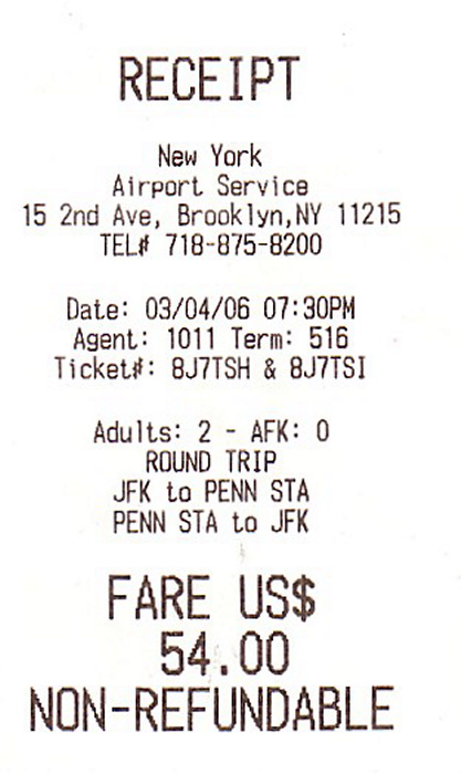 New York City Bus Flughafen John F. Kennedy - Port Authority Bus Terminal 4.3. / Penn Station - Flughafen John F. Kennedy 7.3.