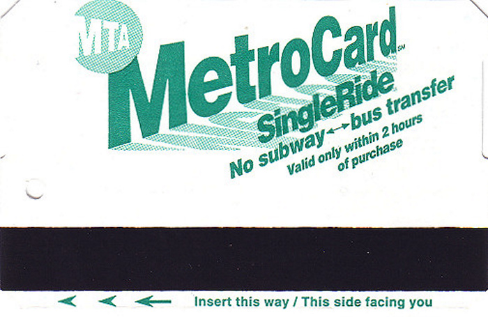 New York City MetroCard Einzelfahrkarte