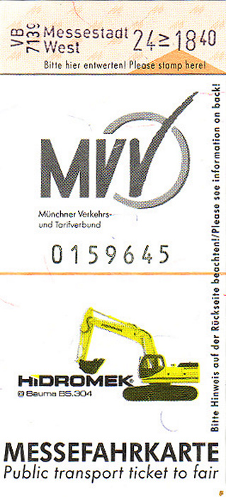 München MVV-Messefahrkarte