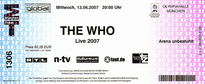 Olympiahalle: The Who (+ The Cult) München