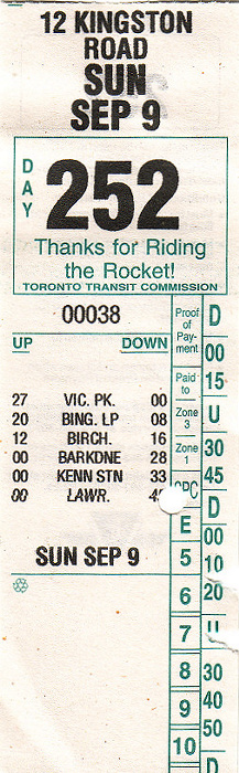 Toronto Transit Commission Einzelticket
