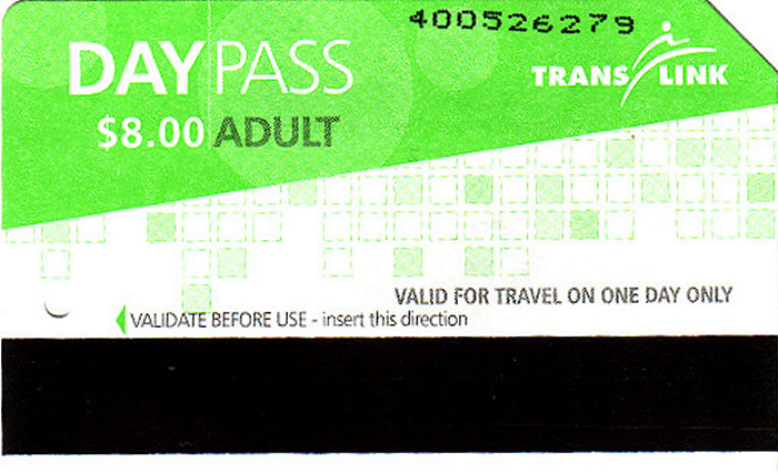 Vancouver TransLink DayPass (Bus, SeaBus, SkyTrain)