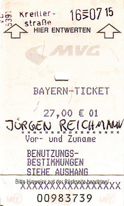 Bayernticket: Straßenbahn / Bus Nürnberg, Zug Nürnberg - München, U-Bahn München