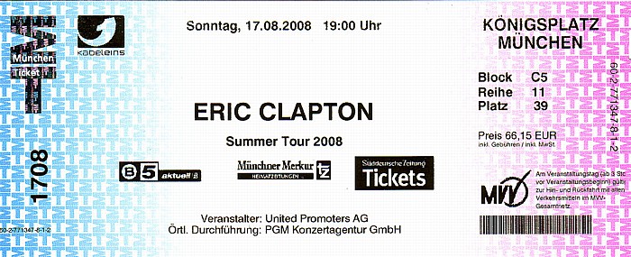 München Königsplatz: Eric Clapton (+ Jakob Dylan)