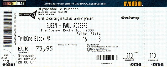 Olympiahalle: Queen + Paul Rodgers München