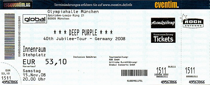 Olympiahalle: Deep Purple (+ Gotthard) München