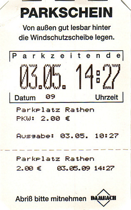 Rathen Parkschein