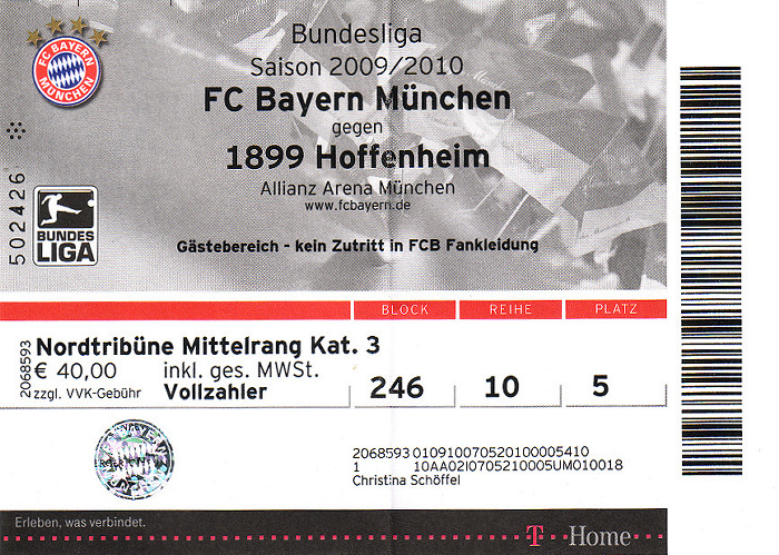 Allianz Arena: Bundesligaspiel FC Bayern München - TSG 1899 Hoffenheim
