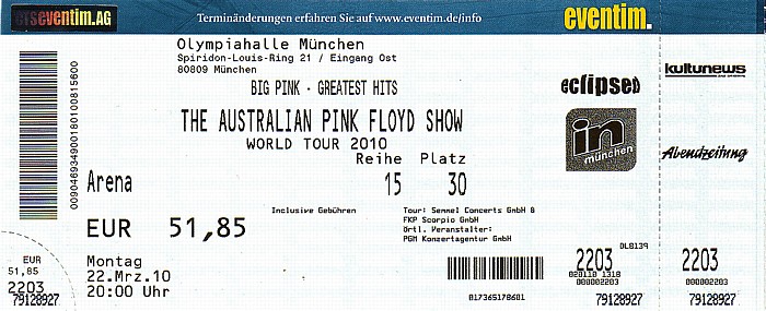 Olympiahalle: The Australian Pink Floyd Show München