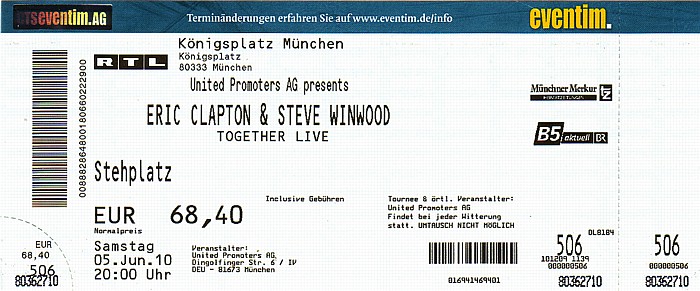 München Königsplatz: Eric Clapton & Steve Winwood
