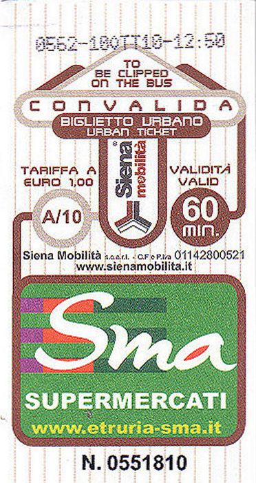 Siena Busfahrkarte