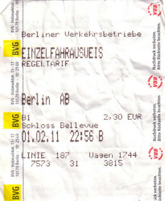 Berlin BVG-Einzelfahrschein