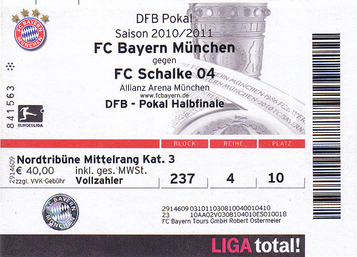 Allianz Arena. DFB-Pokalhalbfinale FC Bayern München - FC Schalke 04
