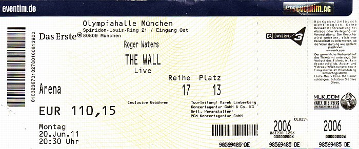 Olympiahalle: Roger Waters - The Wall Live München