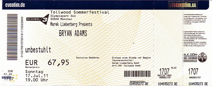 München Tollwood (Gehrlicher Musik-Arena): Bryan Adams