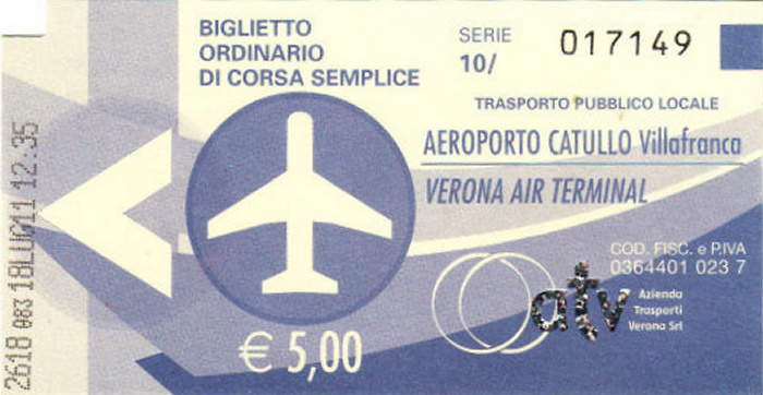 Verona Busfahrkarte Flughafen - Bahnhof