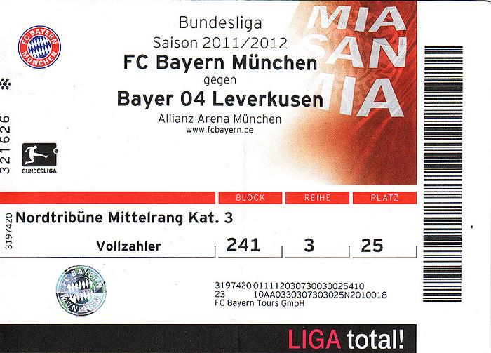 Allianz Arena: Bundesligaspiel FC Bayern München - Bayer Leverkusten
