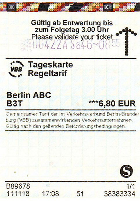 VBB Tageskarte Regeltarif Berlin ABC