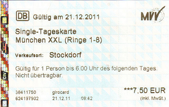 Stockdorf MVV-Tageskarte XXL