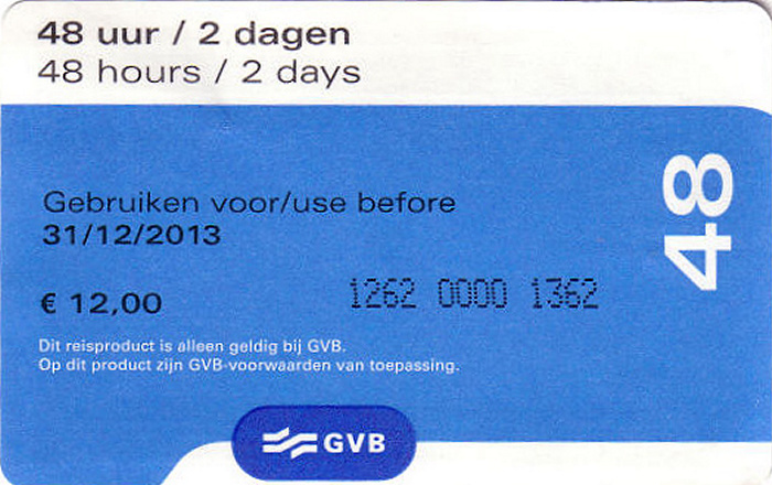 Amsterdam GVB-48-Stunden-Ticket
