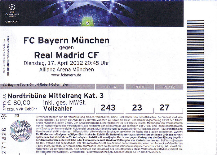 Allianz Arena: Champions League-Halbfinal-Hinspiel FC Bayern München - Real Madrid