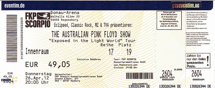 Regensburg Donau-Arena: The Australian Pink Floyd Show