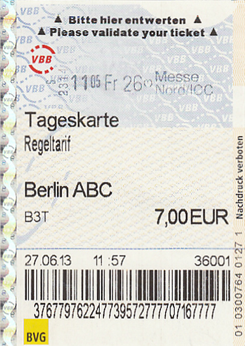 Berlin VBB-Tageskarte ABC