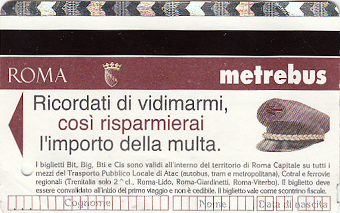 Rom metrebus 3-Tagesticket