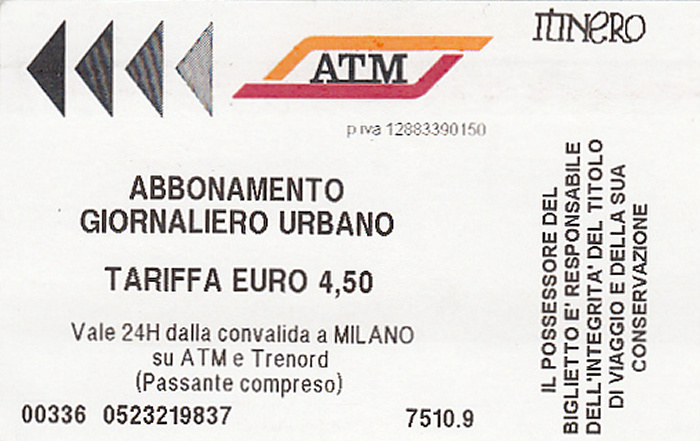 Mailand ATM 24-Stundenticket