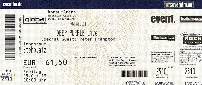 Regensburg Donau-Arena: Deep Purple (+ Peter Frampton)