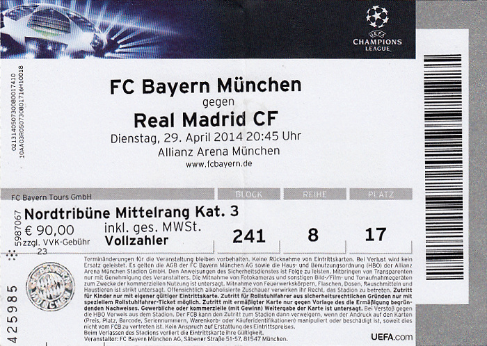 Allianz Arena: Champions League Halbfinale FC Bayern München - Real Madrid